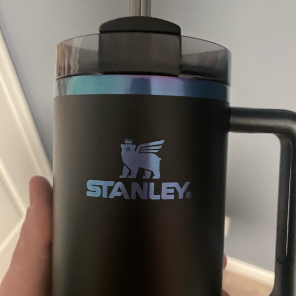 Stanley Chrome Black Tumbler with Handle